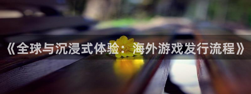 db电竞官网的钱能提出来吗：《全球与沉浸式体验：海外游戏发行流程》